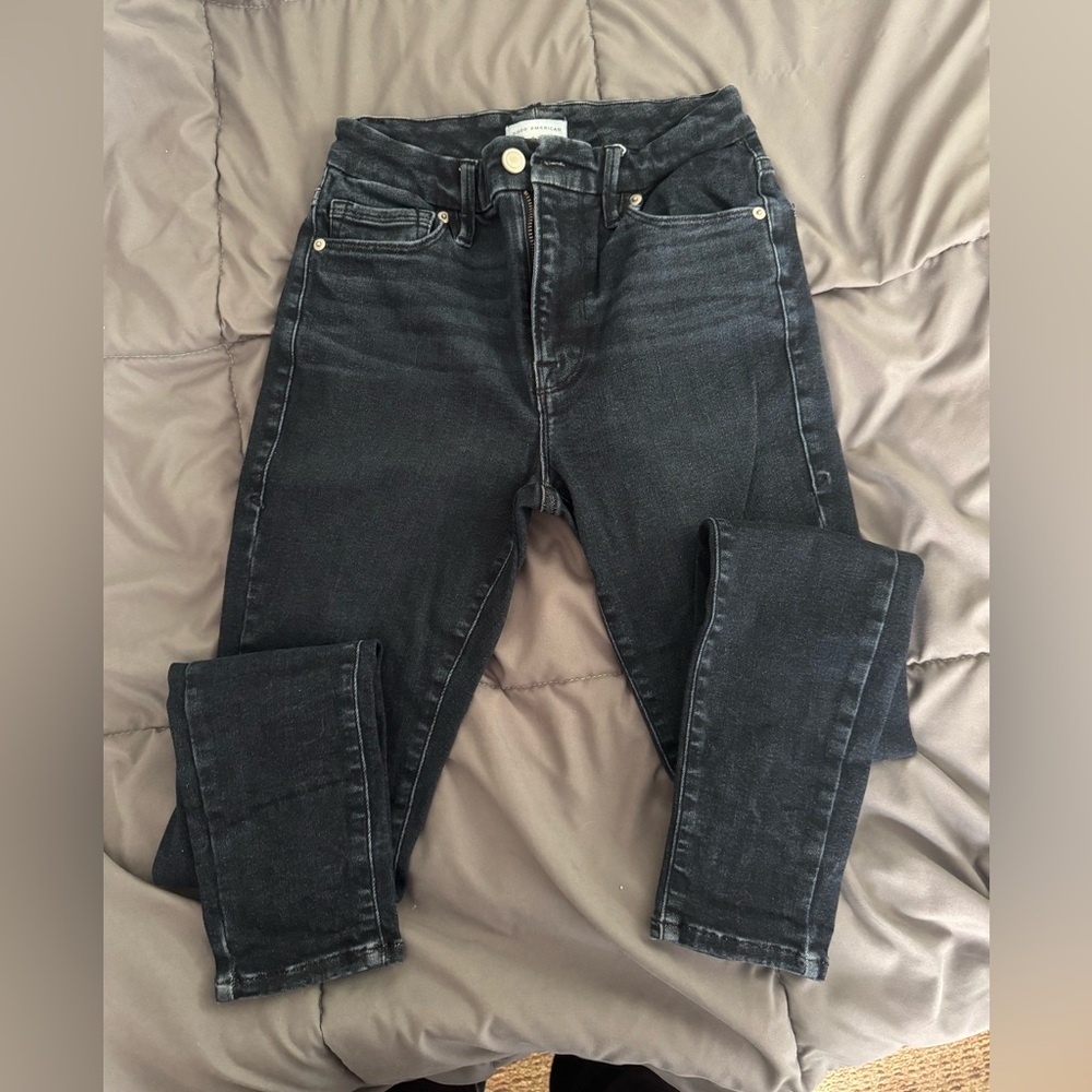 Good American Dark blue denim Skinny Jeans with Stretch